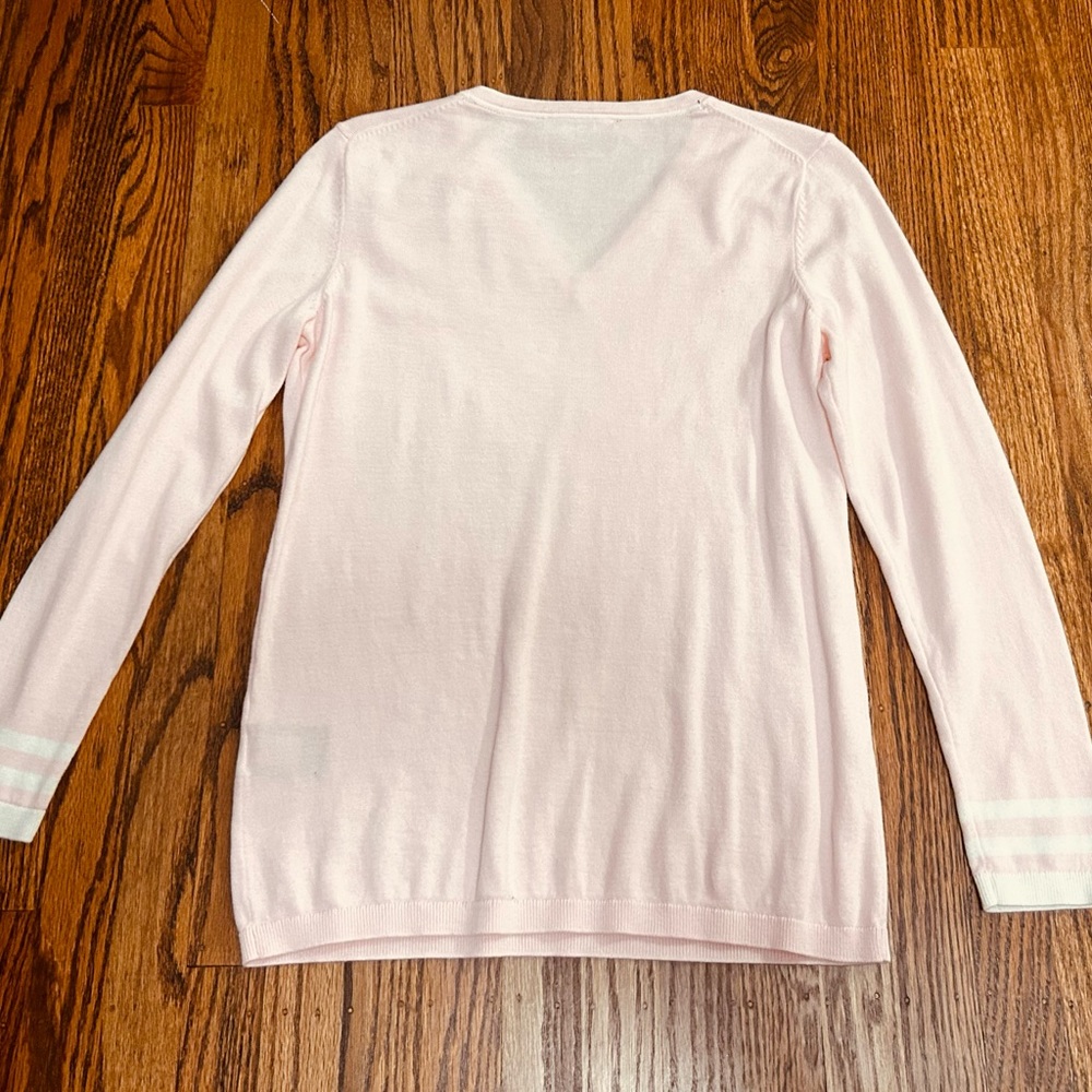 Tommy Hilfiger Pale Pink V-Neck Knit Sweater - Picture 2 of 4